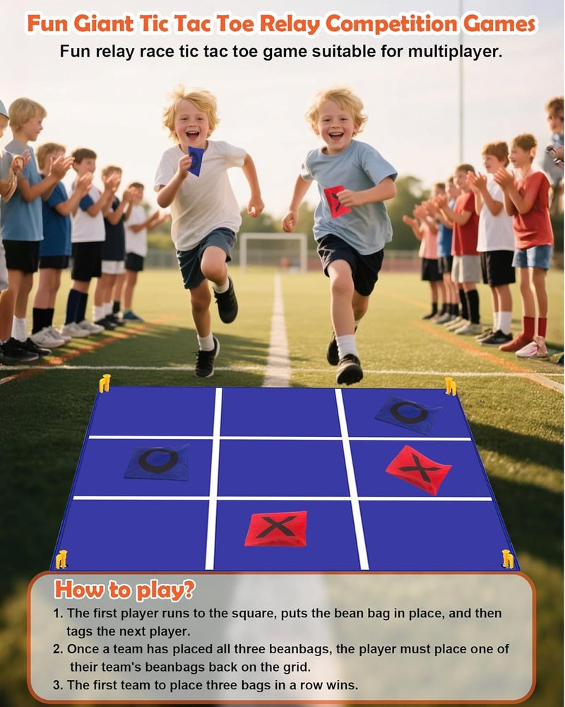 Actgan Carnival Games Set, Giant Tic Tac Toe Games, 4ft x 4ft Double-Sided, 26" Dart Board with Sticky Balls, Soft Plastic Cones Ring Toss Game Set for Kids Adults Family Outdoor Lawn Yard Birthday Party - Image 2